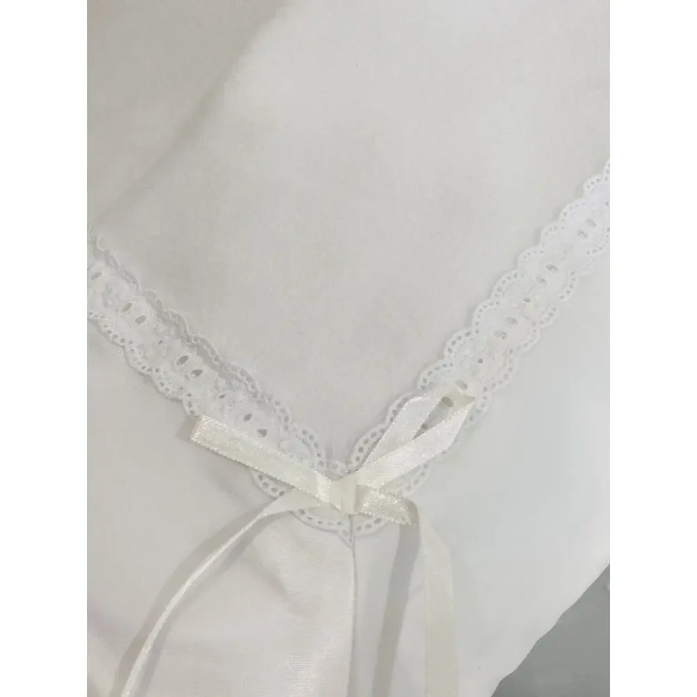 BABY Division Carters White Eyelet Lace Blanket Satin Trim Baptism Christening